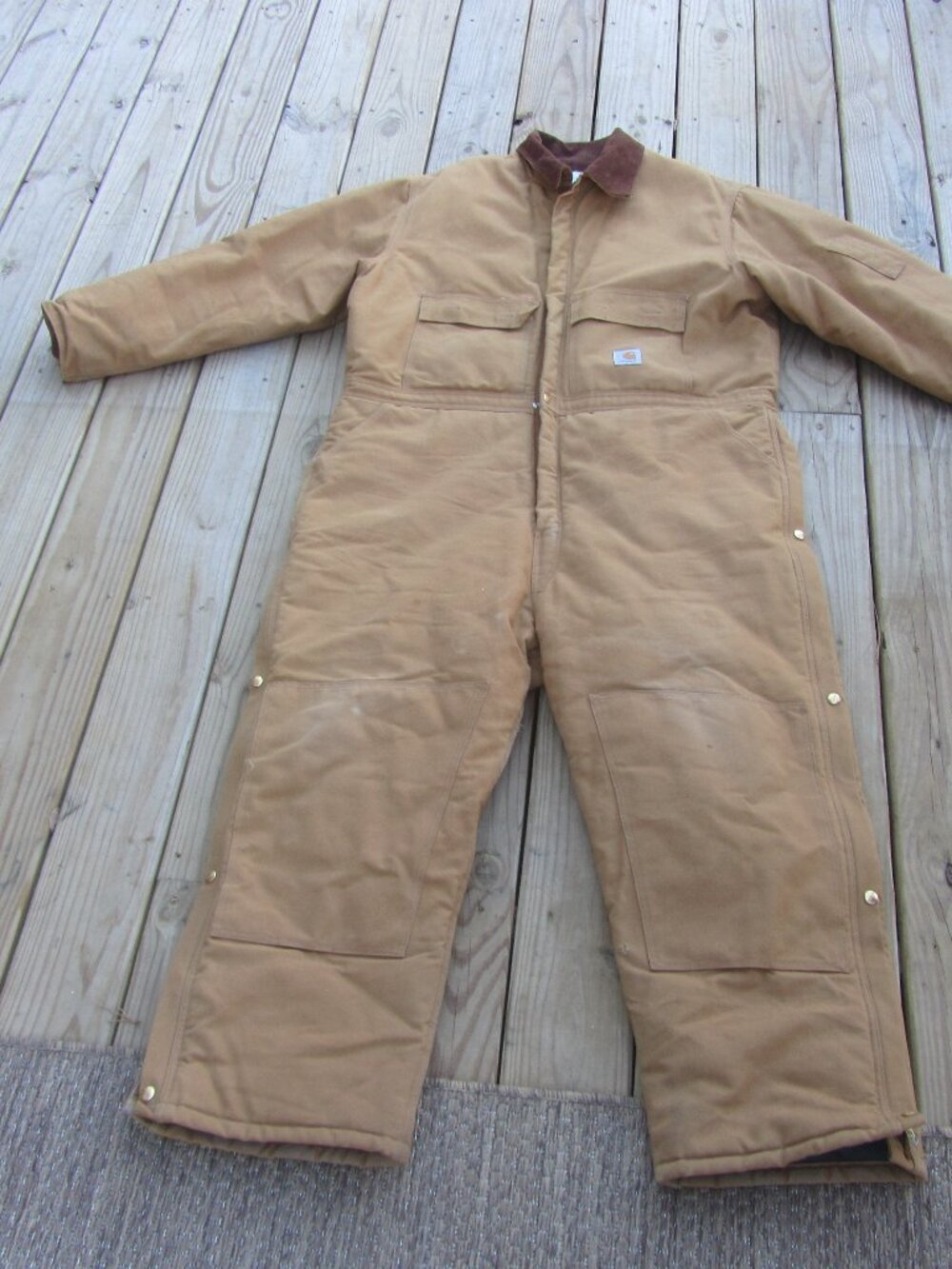 Vtg carhartt coverall black diamond quilt insulated 3x 54 short
